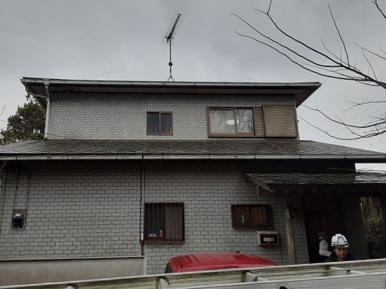 鹿嶋市二階建て住宅軒天劣化